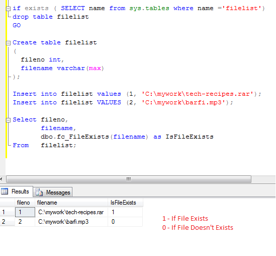 kiểm tra file tồn tại trên hệ thống sqlserver