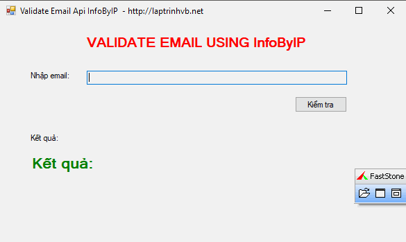 validate email trong c#