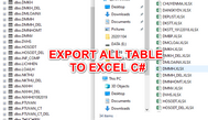 [C#] Export tất cả các bảng table trong sqlserver thành từng file Excel