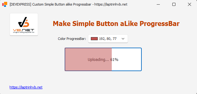[DEVEXPRESS] Hướng dẫn custom Simple button thành Progressbar
