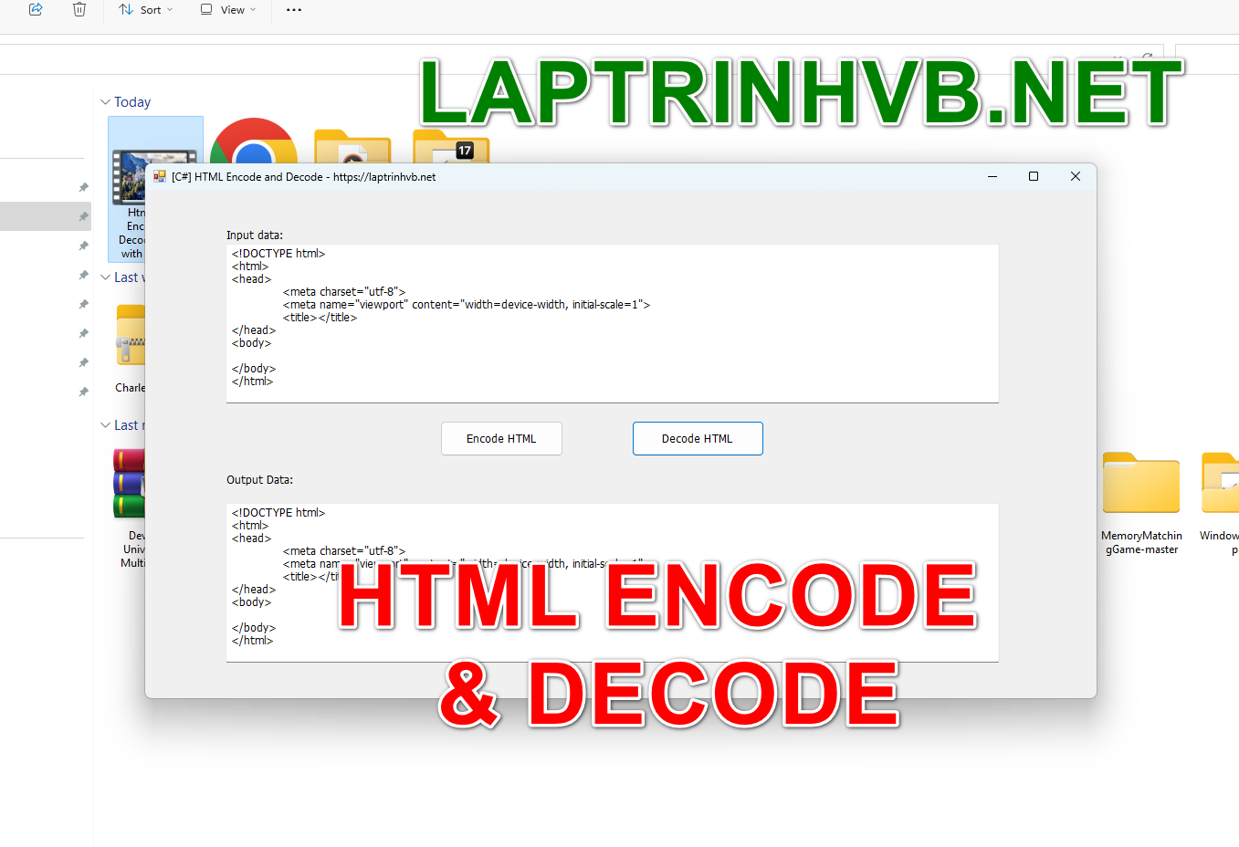 [C#] Hướng dẫn Encode and Decode HTML