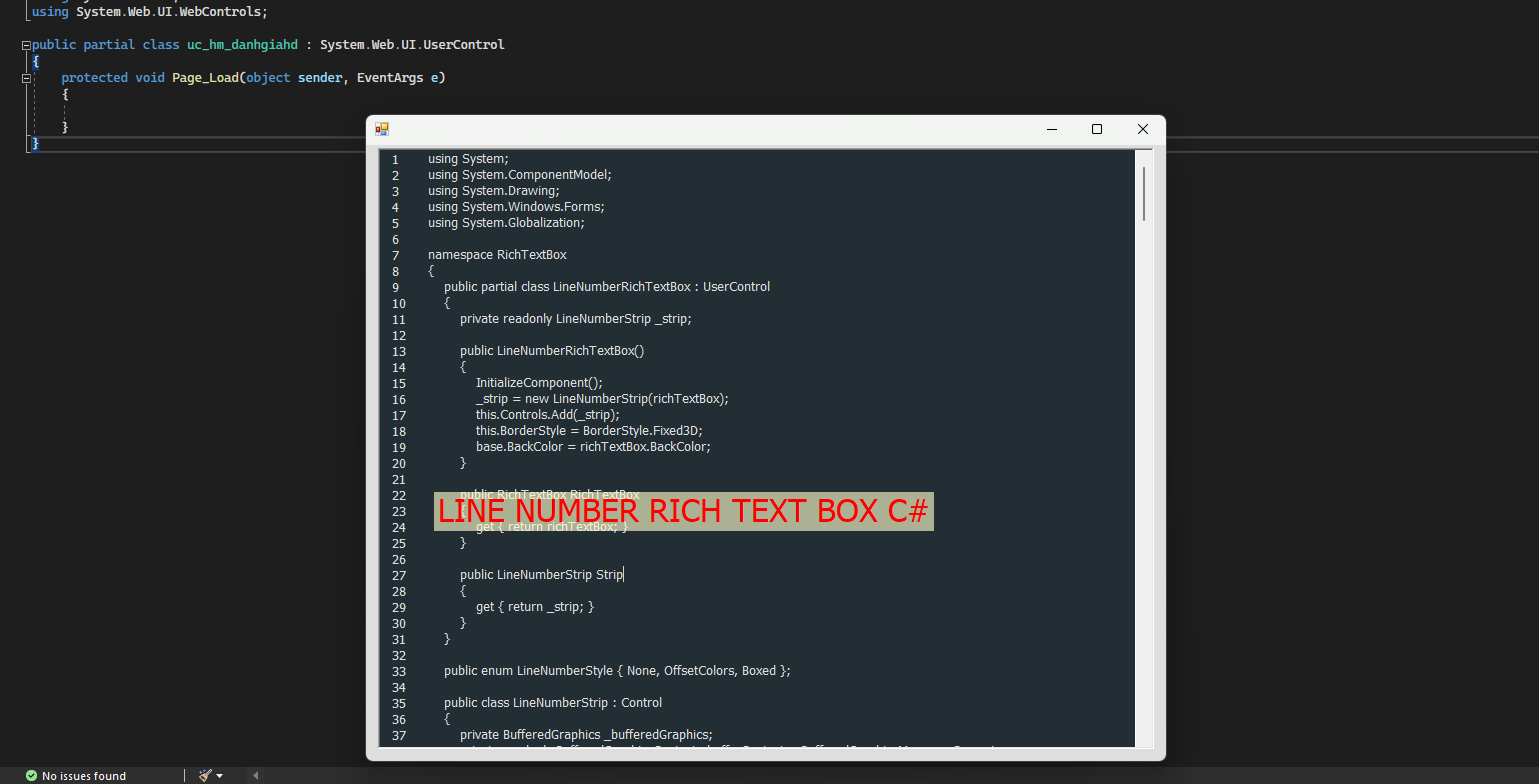 [C#] Hiển thị line number trên Richtextbox Winform
