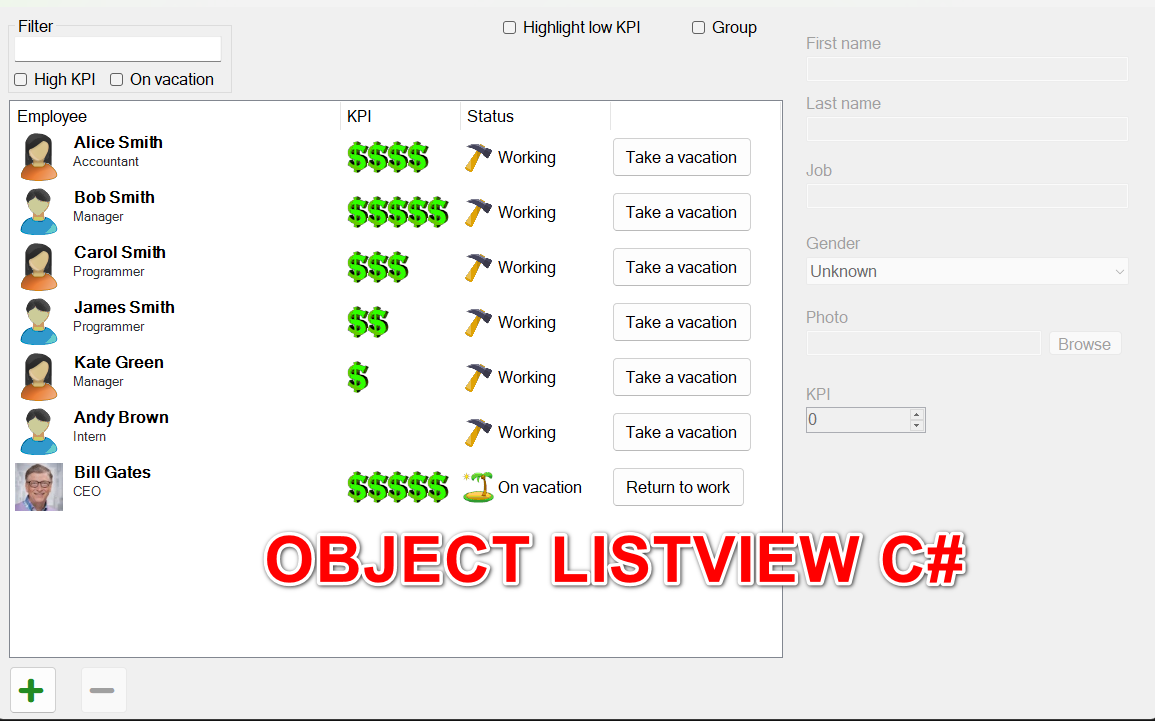 [C#] Chia sẻ source code sử dụng Object Listview trên Winform