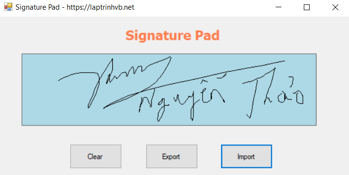 [C#] Hướng dẫn tạo chữ ký trên winform Signature Pad