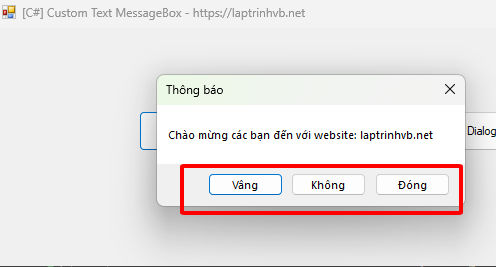 [C#] Việt hóa Text Button trên MessageBox Dialog Winform