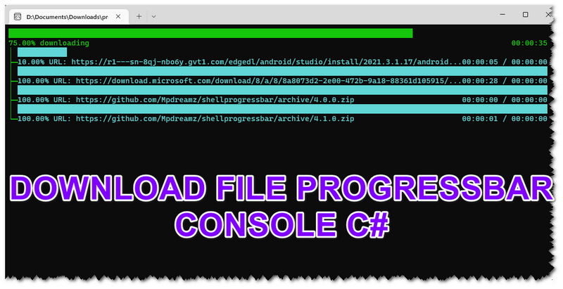 [C#] Download File with progressbar in Shell Console App