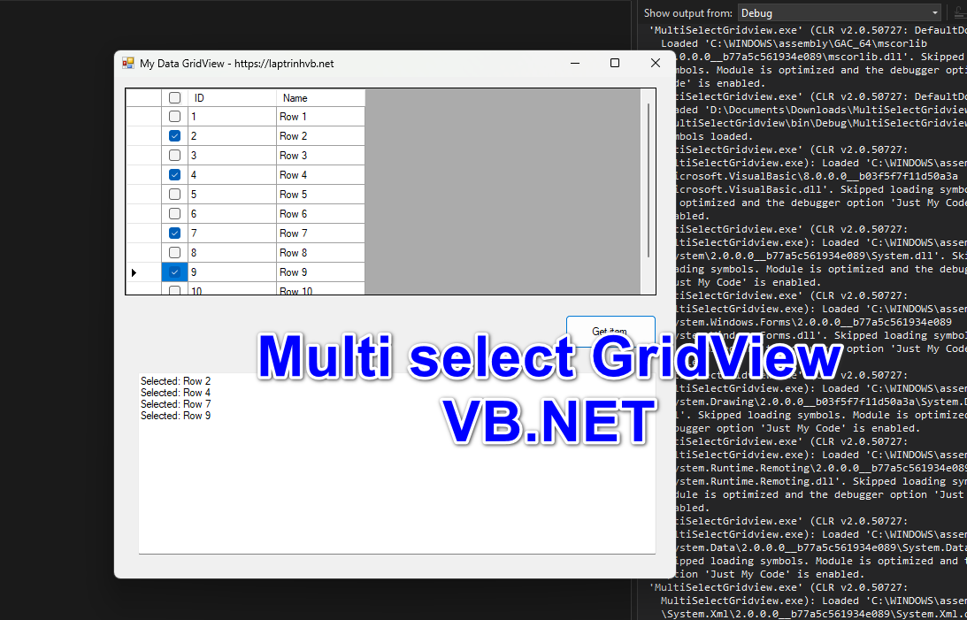 [VB.NET] Hướng dẫn chọn nhiều dòng trên Datagridview