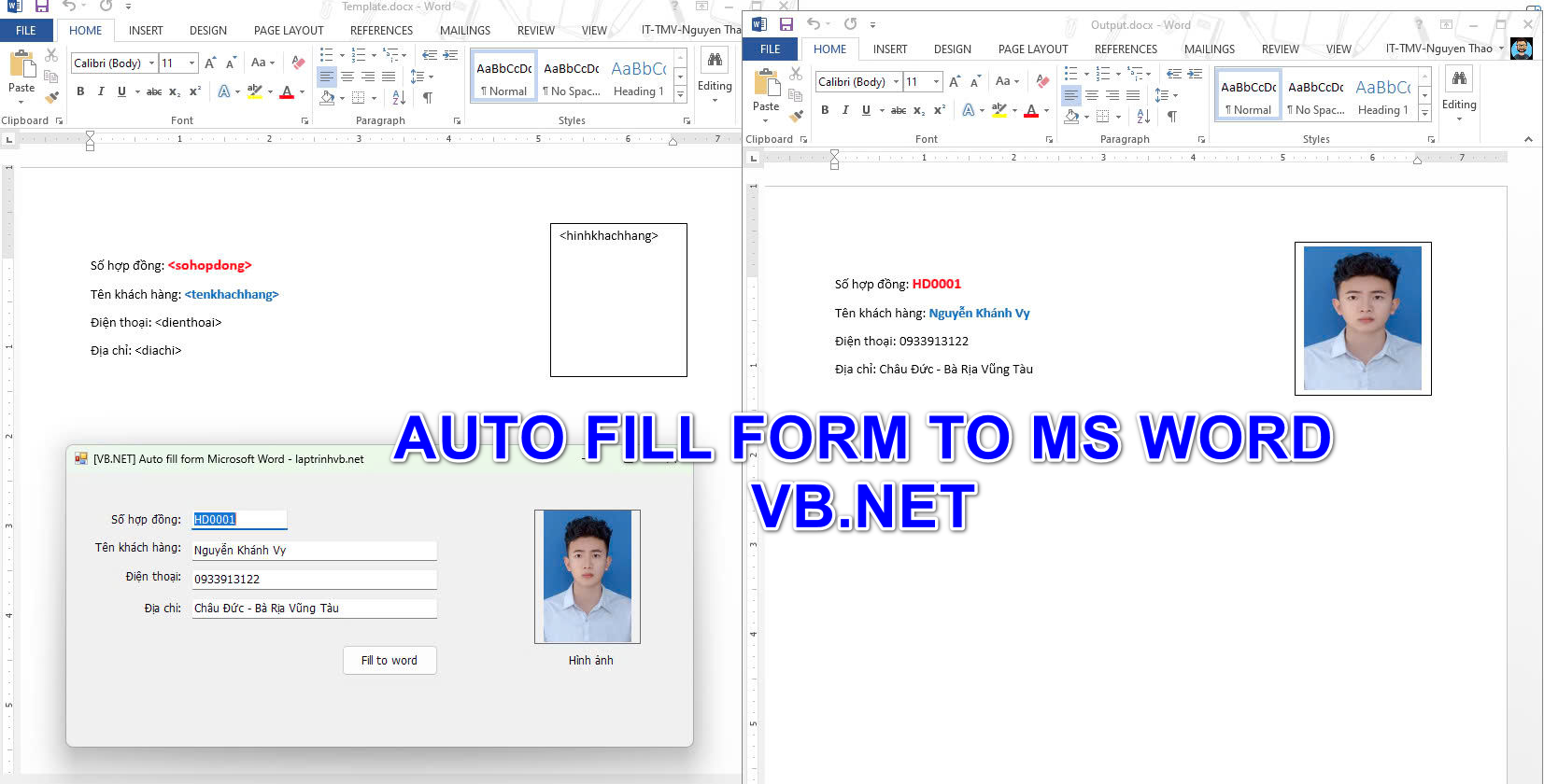 [VB.NET] Hướng dẫn fill dữ liệu từ winform vào Microsoft word